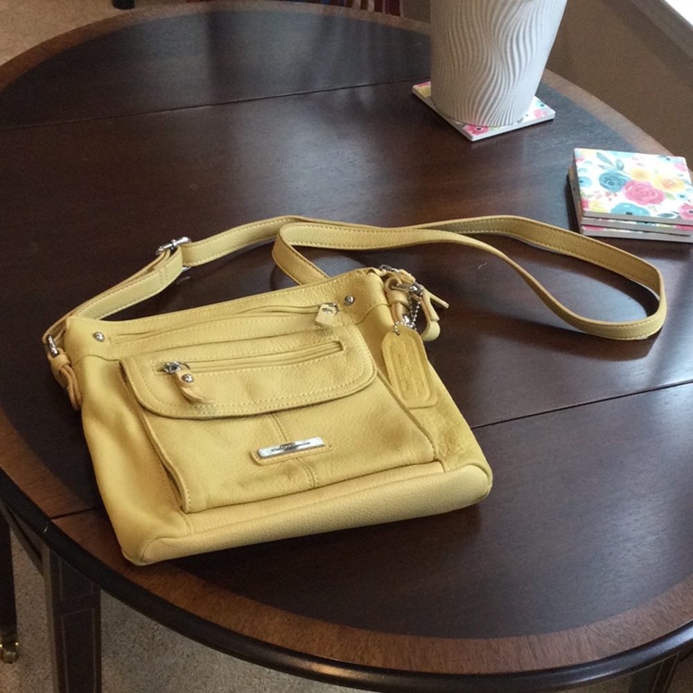 Yellow leather purse